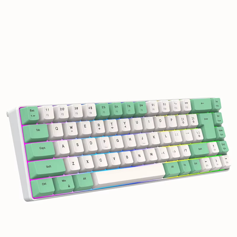 K701 Key Line Separation 68 Keys Wired 60 Percent Mini Keyboard Dual Color RGB Luminous Computer Gaming Keyboard