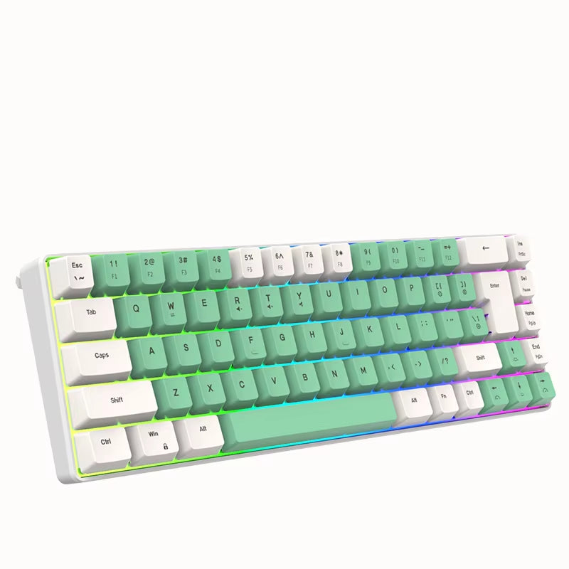 K701 Key Line Separation 68 Keys Wired 60 Percent Mini Keyboard Dual Color RGB Luminous Computer Gaming Keyboard